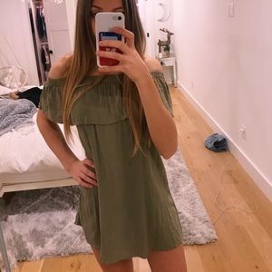 off the shoulder mini dress